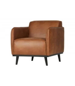 Fauteuil Statement Cognac Cuir Recyclé -Magasin De Meubles De Qualité fauteuil statement cognac cuir recycle 2