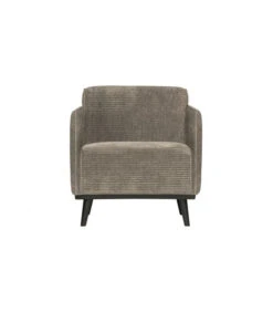 Fauteuil Statement Côtelé Gris Clair