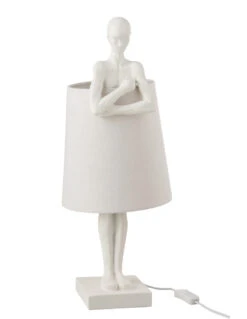 Figurine De Lampe En Résine Blanche