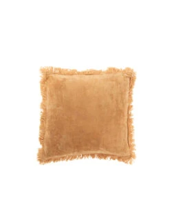 Frange De Coussin En Velours De Coton Ocre