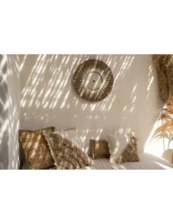 Housse De Coussin En Raphia Et Coton - Blanc Naturel - 60x60 -Magasin De Meubles De Qualité housse de coussin en raphia et coton blanc naturel 60x60 4