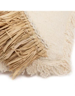 Housse De Coussin En Raphia Et Coton - Blanc Naturel - 60x60 -Magasin De Meubles De Qualité housse de coussin en raphia et coton blanc naturel 60x60 6