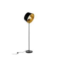 Lampadaire Pien Noir 145 Cm Avec Abat-Jour Noir/Laiton