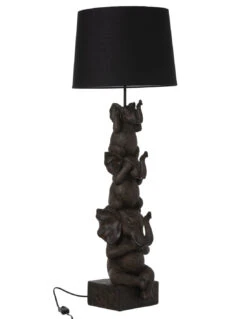 Lampe 3 Éléphants En Polyrésine Marron
