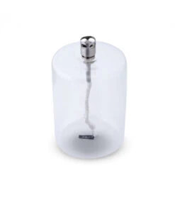 Lampe à Huile Cylindre Chromé 10cm L