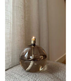 Lampe à Huile Ronde Champagne Chromée 13cm L -Magasin De Meubles De Qualité lampe a huile ronde champagne chromee 13cm l 2