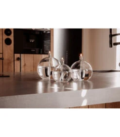 Lampe à Huile Ronde Chromé 13cm L -Magasin De Meubles De Qualité lampe a huile ronde chrome 13cm l 2