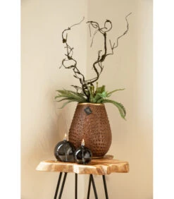 Lampe à Huile Ronde Grise Chromée 11cm M -Magasin De Meubles De Qualité lampe a huile ronde grise chromee 11cm m 3