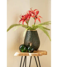 Lampe à Huile Ronde Verte Chromée 11cm M -Magasin De Meubles De Qualité lampe a huile ronde verte chromee 11cm m 3