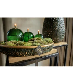 Lampe à Huile Ronde Verte Chromée 11cm M -Magasin De Meubles De Qualité lampe a huile ronde verte chromee 11cm m 4