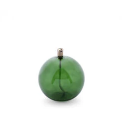 Lampe à Huile Ronde Verte Chromée 13cm L