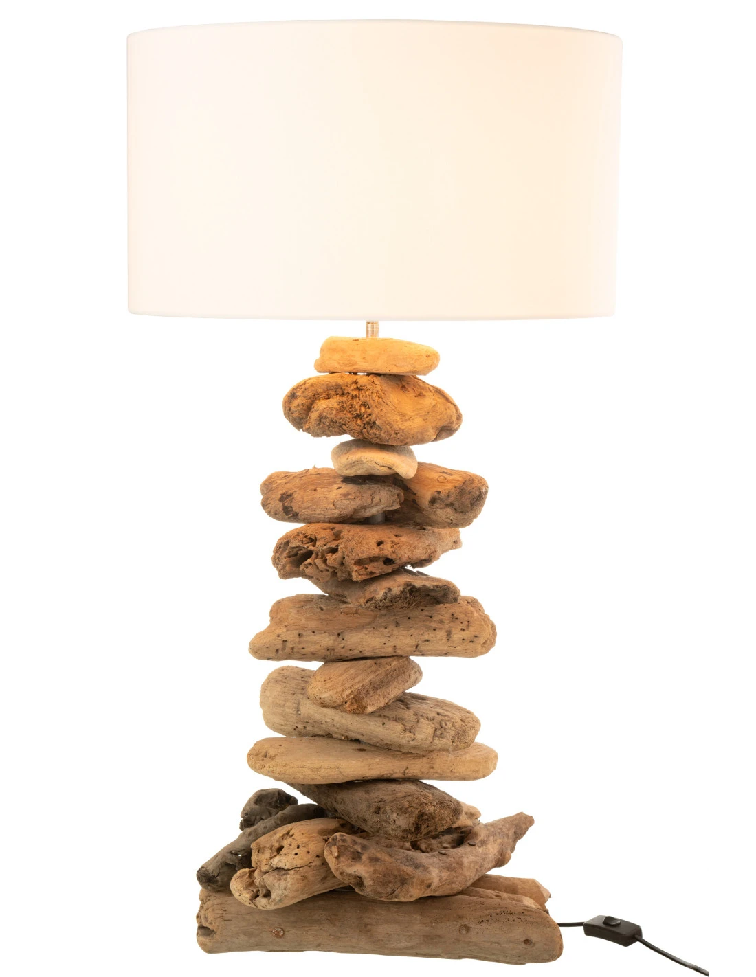 Lampe + Abat-jour En Bois Flotté Naturel/beige, Petit 2 Lampe + Abat-jour En Bois Flotté Naturel/beige, Petit – Image 2