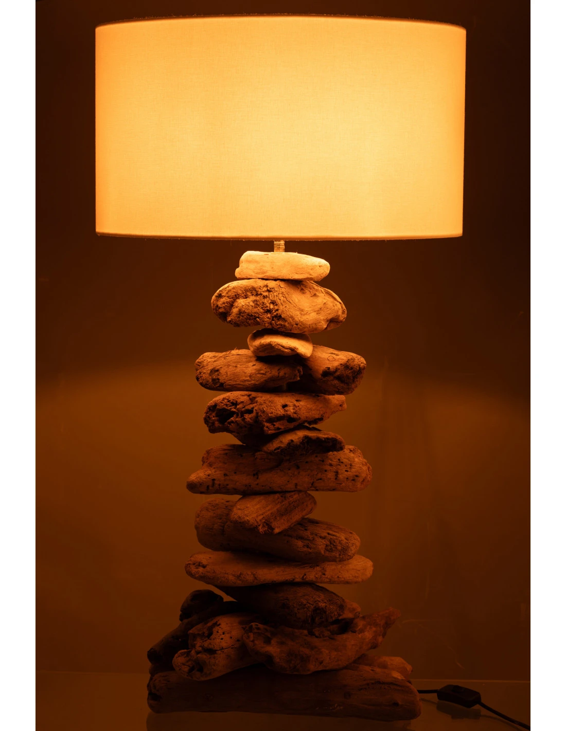 Lampe + Abat-jour En Bois Flotté Naturel/beige, Petit 3 Lampe + Abat-jour En Bois Flotté Naturel/beige, Petit – Image 3