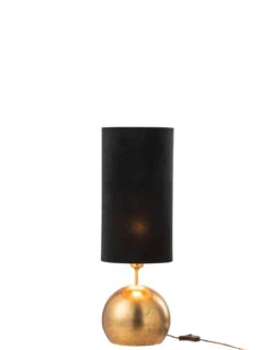 Lampe Boule Fer/Velours Or/Noir