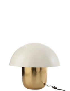 Lampe Champignon En Fer Blanc/Or Grande