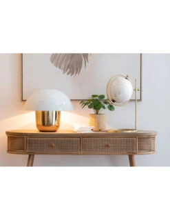 Lampe Champignon En Fer Blanc/Or Petit -Magasin De Meubles De Qualité lampe champignon en fer blancor petit 3