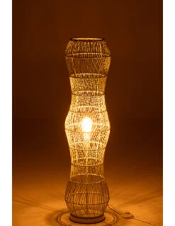 Lampe De Sol En Rotin Tressé Métal Vert -Magasin De Meubles De Qualité lampe de sol en rotin tresse metal vert 2