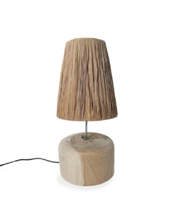 Lampe De Table En Bois De Teck De Grass - Naturel