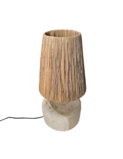 Lampe De Table En Bois De Teck De Grass - Naturel -Magasin De Meubles De Qualité lampe de table en bois de teck de grass naturel 4