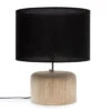 Lampe De Table En Bois De Teck - Naturel Noir