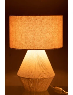 Lampe De Table En Corde De Jute Blanche 5 Lampe De Table En Corde De Jute Blanche -Magasin De Meubles De Qualité lampe de table en corde de jute blanche 2