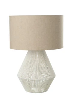 Lampe De Table En Corde De Jute Blanche