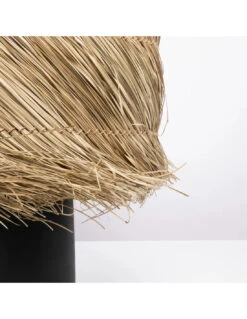 Lampe De Table En Pandan - Noir Naturel -Magasin De Meubles De Qualité lampe de table en pandan noir naturel 2