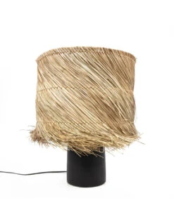 Lampe De Table En Pandan - Noir Naturel
