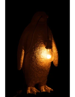 Lampe De Table En Résine Pingouin Doré De Grande Taille -Magasin De Meubles De Qualité lampe de table en resine pingouin dore de grande taille 2