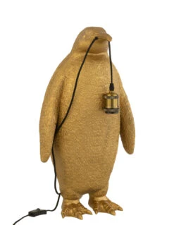 Lampe De Table En Résine Pingouin Doré De Grande Taille -Magasin De Meubles De Qualité lampe de table en resine pingouin dore de grande taille 3