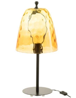 Lampe De Table En Verre Jaune Océane