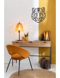 Lampe De Table En Verre Jaune Océane -Magasin De Meubles De Qualité lampe de table en verre jaune oceane 4