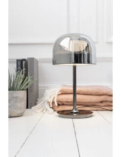 Lampe De Table En Verre/métal/argent -Magasin De Meubles De Qualité lampe de table en verremetalargent 5