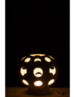 Lampe De Table Globe En Grès Beige -Magasin De Meubles De Qualité lampe de table globe en gres beige 2