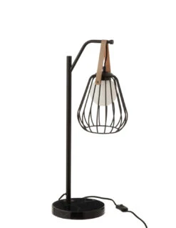 Lampe De Table Ignes En Acier/marbre Noir