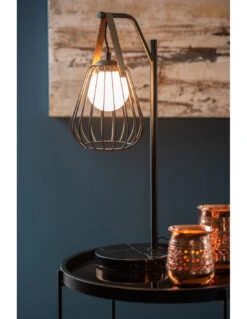 Lampe De Table Ignes En Acier/marbre Noir -Magasin De Meubles De Qualité lampe de table ignes en aciermarbre noir 6