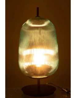 Lampe De Table Oasis En Verre Bleu Grand -Magasin De Meubles De Qualité lampe de table oasis en verre bleu grand 2