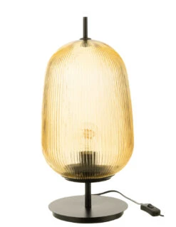 Lampe De Table Oasis En Verre Jaune Grand