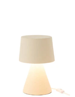 Lampe De Table Petite Abat-jour En Grès Beige