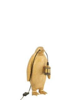Lampe De Table Pingouin En Résine Dorée Petite -Magasin De Meubles De Qualité lampe de table pingouin en resine doree petite 3