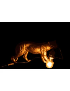 Lampe De Table Puma En Résine Dorée Petite -Magasin De Meubles De Qualité lampe de table puma en resine doree petite 2