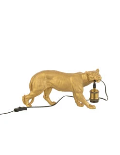 Lampe De Table Puma En Résine Dorée Petite -Magasin De Meubles De Qualité lampe de table puma en resine doree petite 3