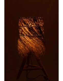 Lampe De Table Rafi En Herbe/bois De Teck Naturel -Magasin De Meubles De Qualité lampe de table rafi en herbebois de teck naturel 2