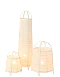 Lampe En Coton/bambou Blanc -Magasin De Meubles De Qualité lampe en cotonbambou blanc 3