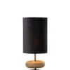 Lampe En Jade En Fer/bois De Sapin Noir/naturel