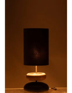 Lampe En Jade En Fer/bois De Sapin Noir/naturel -Magasin De Meubles De Qualité lampe en jade en ferbois de sapin noirnaturel 2