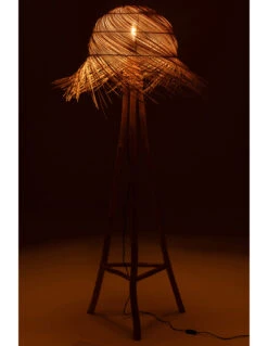 Lampe Sur Pied En Branches De Rotin / Teck Naturel -Magasin De Meubles De Qualité lampe sur pied en branches de rotin teck naturel 2