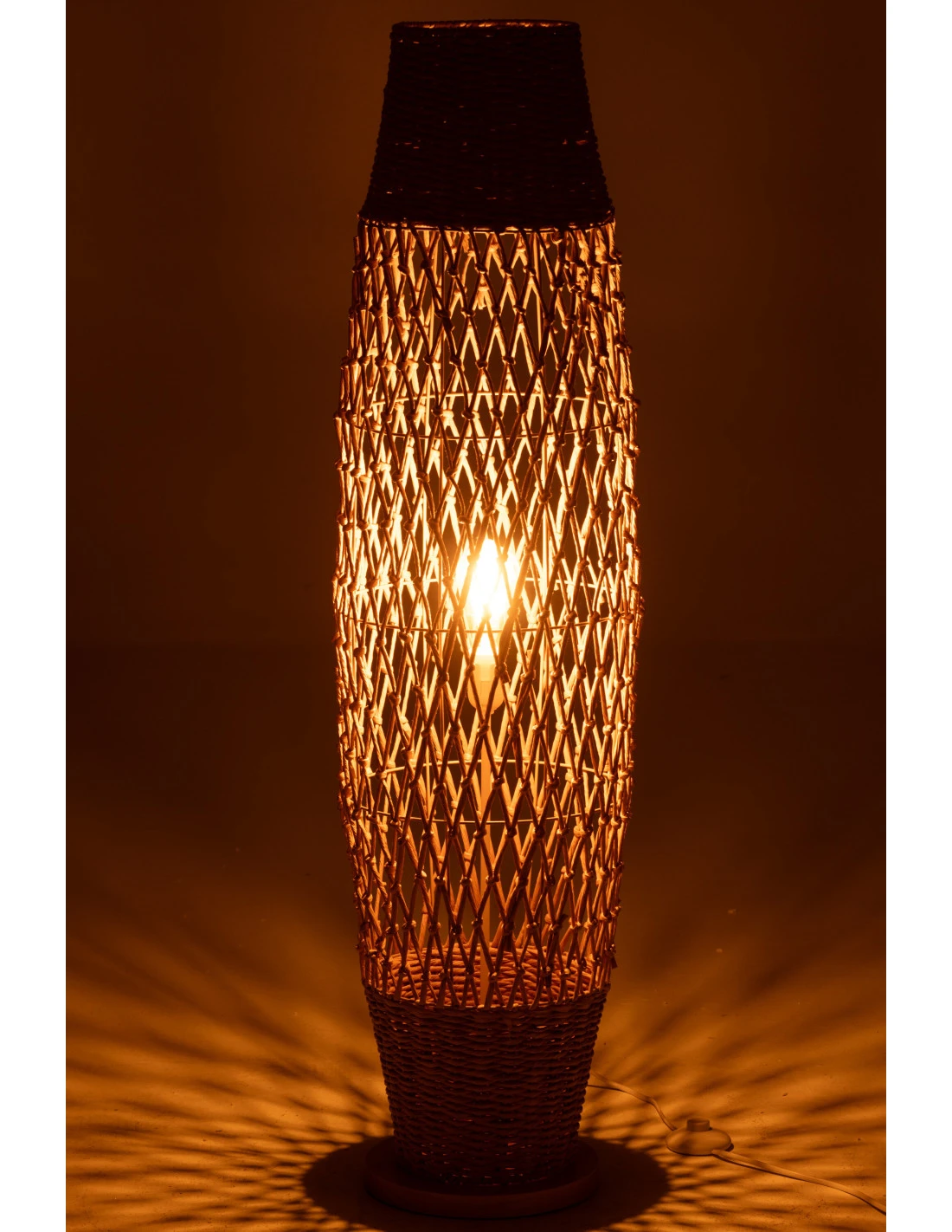 Lampe Sur Pied En Métal Tressé Naturel Foncé 3 Lampe Sur Pied En Métal Tressé Naturel Foncé – Image 3