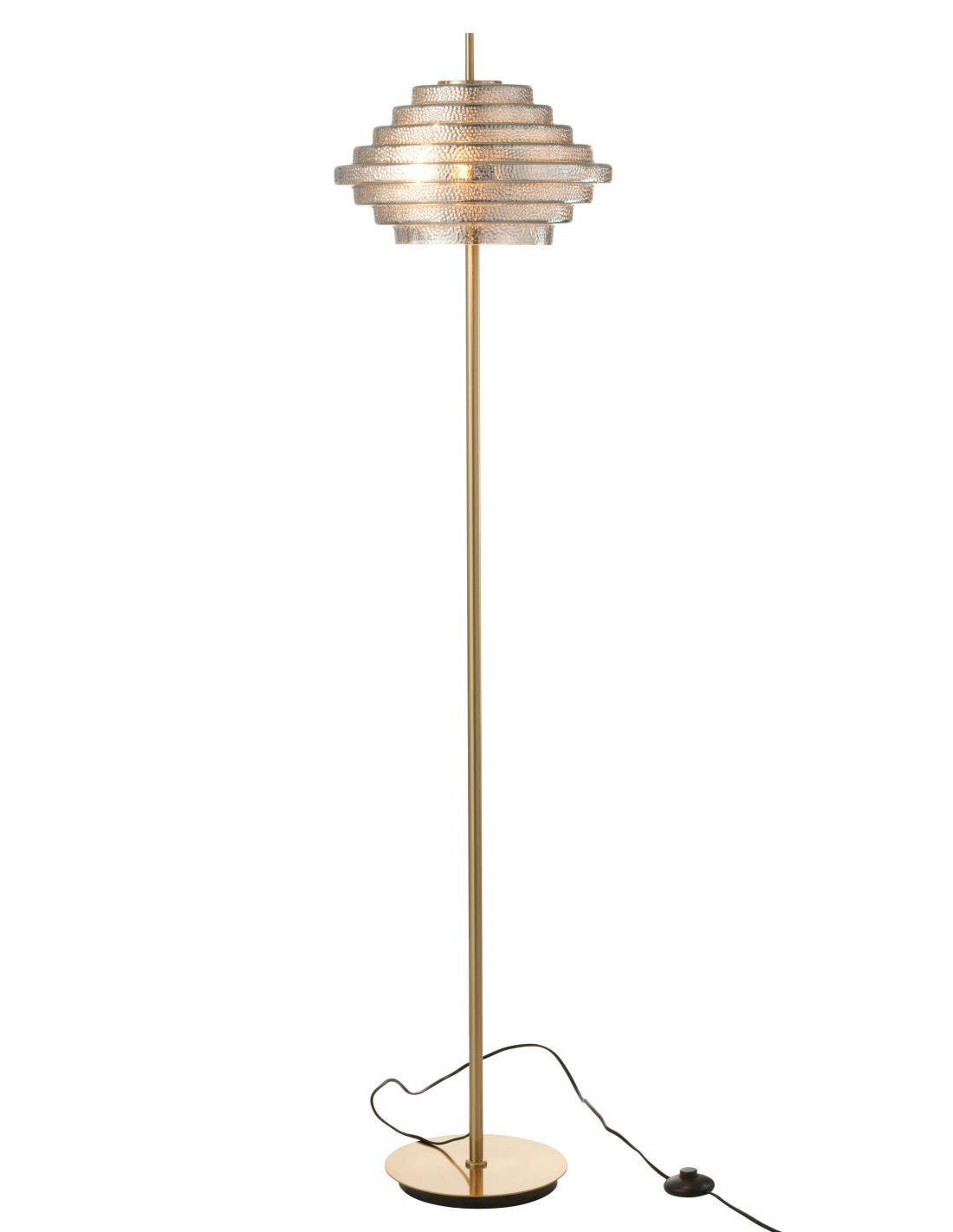 Lampe Sur Pied Led Or Métal/Verre Fumé 2 Lampe Sur Pied Led Or Métal/Verre Fumé – Image 2