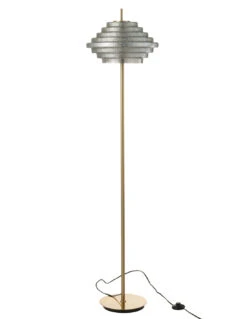 Lampe Sur Pied Led Or Métal/Verre Fumé